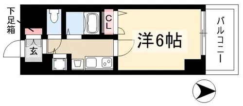 プレサンス泉シティアーク【0407号室】の間取り