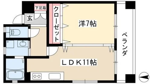 シーズンコート名駅【2階】の間取り