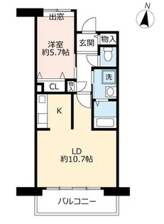 URアーベインルネス片野【0040603号室】の間取り
