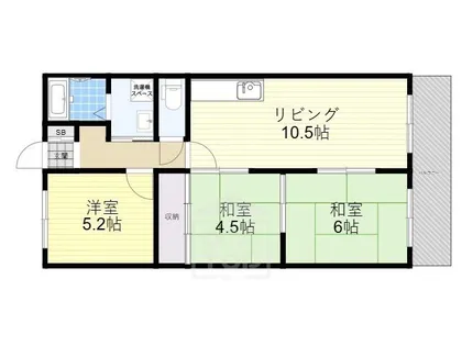 バーンフリート赤大路A棟【2階】の間取り