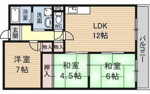マーベラス摂津【2階】の間取り