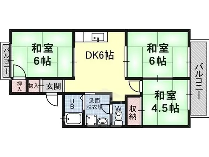 セジュール摂津【1階】の間取り