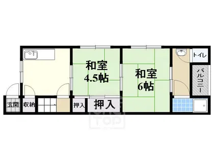 西畑ハイツ【1階】の間取り