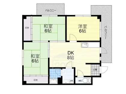 ハイツ杉本【3階】の間取り