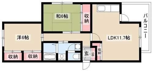 ルースト植田山【C-2号室】の間取り