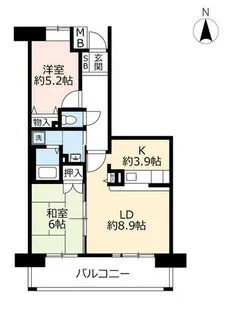 UR奈良・学園前【00D0202号室】の間取り