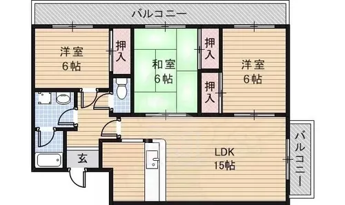 パークヒル尾崎【1階】の間取り