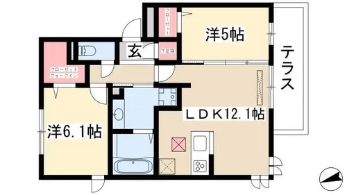 ラルジュ高峯 A【1階】の間取り