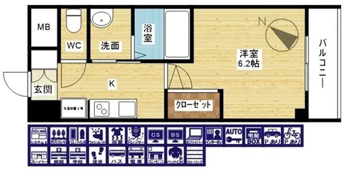 エステムコート大阪シティサイト【9階】の間取り