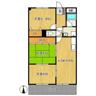 メルベーユ旭【202号室】の間取り