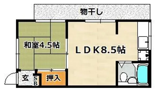竹田ハイツ【101号室】の間取り