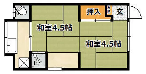 竹田ハイツ【202号室】の間取り