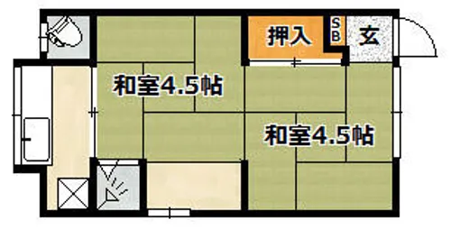 竹田ハイツ【202号室】の間取り