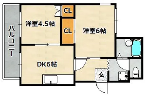 ハイライフ雲雀ケ丘【402号室】の間取り