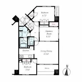 アップルパレス丸の内【4階】の間取り
