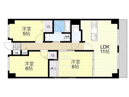 サワン東太田【6階】の間取り