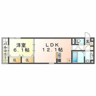 YKメゾン向陽【1階】の間取り