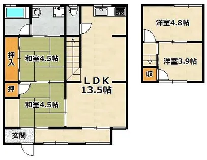 兵庫県神戸市長田区浜添通2丁目【テラスハウス】の間取り