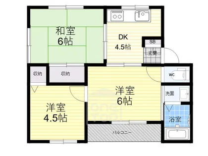 ハイツ茨木【1階】の間取り