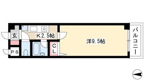 グローバルハウスM【4階】の間取り