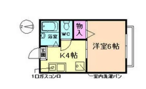 岡町西山ハイツ【1階】の間取り