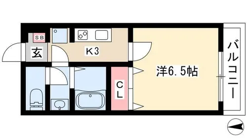 パインテール千成【3階】の間取り