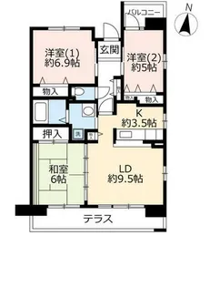 URサンヴァリエ藤井寺【0020501号室】の間取り