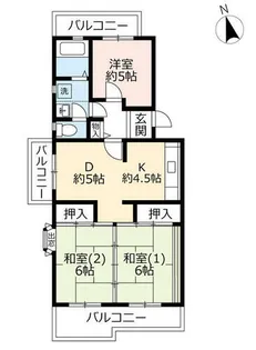 URいぶき野三丁目【0080406号室】の間取り