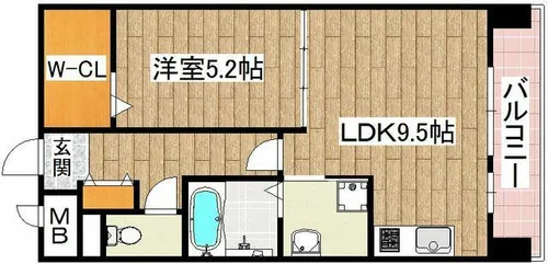 パークヒルズ高槻【306号室】の間取り