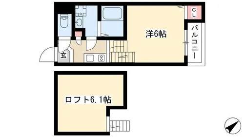 トリオネア千種【201号室】の間取り