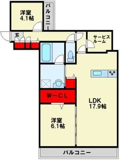 シャーメゾン優蒼の杜 壱番館【3階】の間取り
