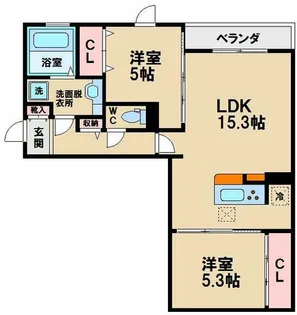 La Vita帝塚山【2階】の間取り