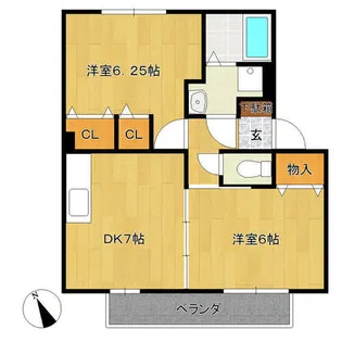 レザン長根 A棟【1階】の間取り