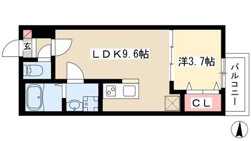 レガーロ荒子【3階】の間取り
