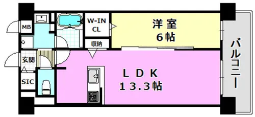 クリアコート元町【103号室】の間取り