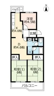UR千里春日台【0030105号室】の間取り