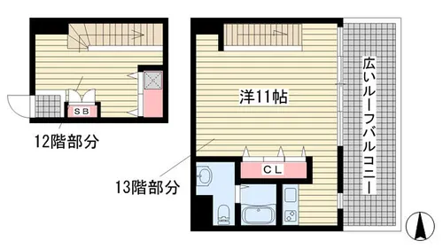 グラージェ三宮【1202号室】の間取り
