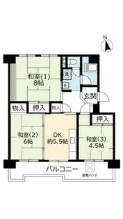 UR洛西境谷東【0030302号室】の間取り