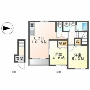 アルビネスⅠ【2階】の間取り