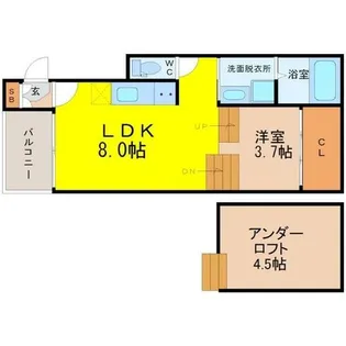 ハーモニーテラス八熊Ⅱ【1階】の間取り