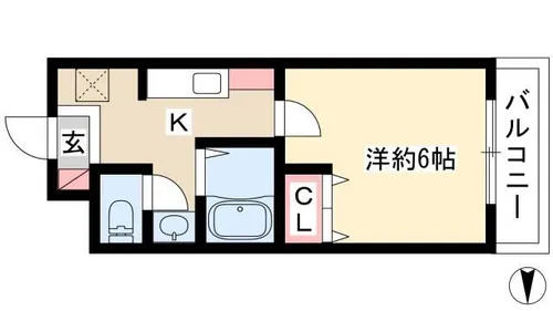 A・City港宝神【103号室】の間取り
