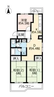 UR千里春日台【0020502号室】の間取り
