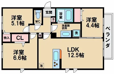 マーレルミノーソⅡ【2階】の間取り