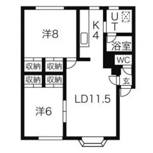 2LDKの間取り画像