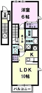愛知県北名古屋市弥勒寺東4丁目【アパート】の間取り