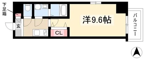 メイクス上前津Ⅱ【801号室】の間取り