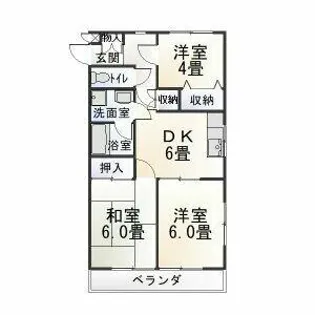 サニープレイスKOBAYASHI A棟【2階】の間取り