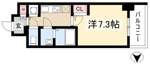 エスリード上前津テルツェ【204号室】の間取り