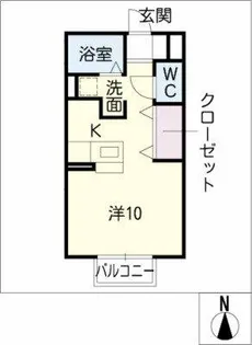 モナリエ穴橋【1階】の間取り
