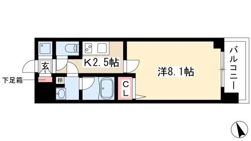 ルクレ新栄レジデンス【0609号室】の間取り